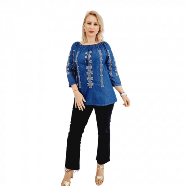 bluza cu broderie din denim kiara 151372 png