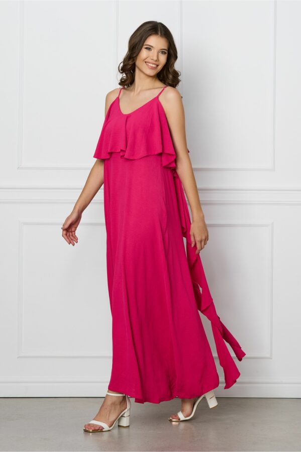 rochie sara fucsia lunga cu volane 1309676 1061882 4 jpeg