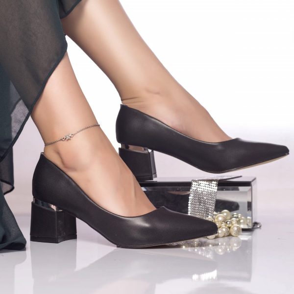 pantofi dama cu toc negri din piele ecologica dafrina26010 jpg