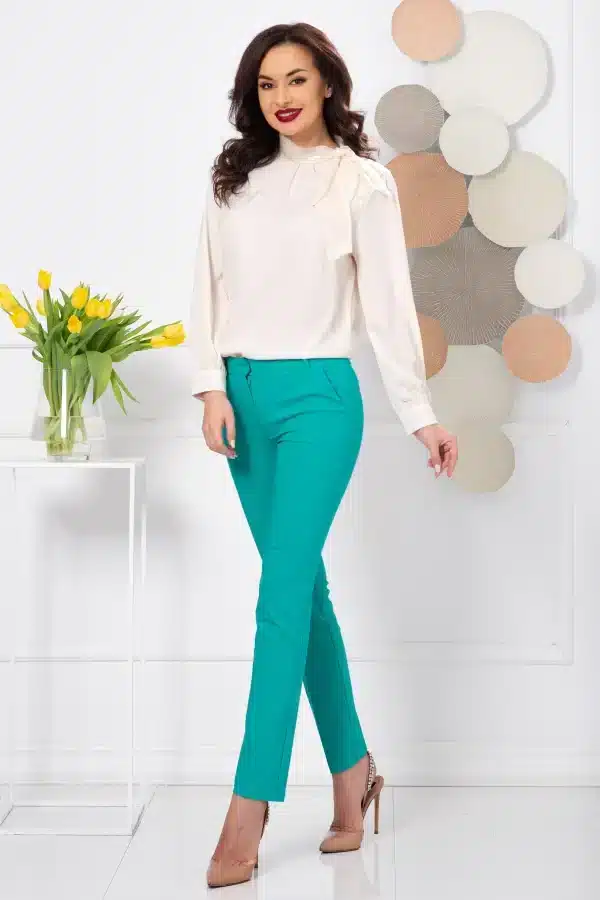 pantaloni office inpuff conici turquoise 89008 webp